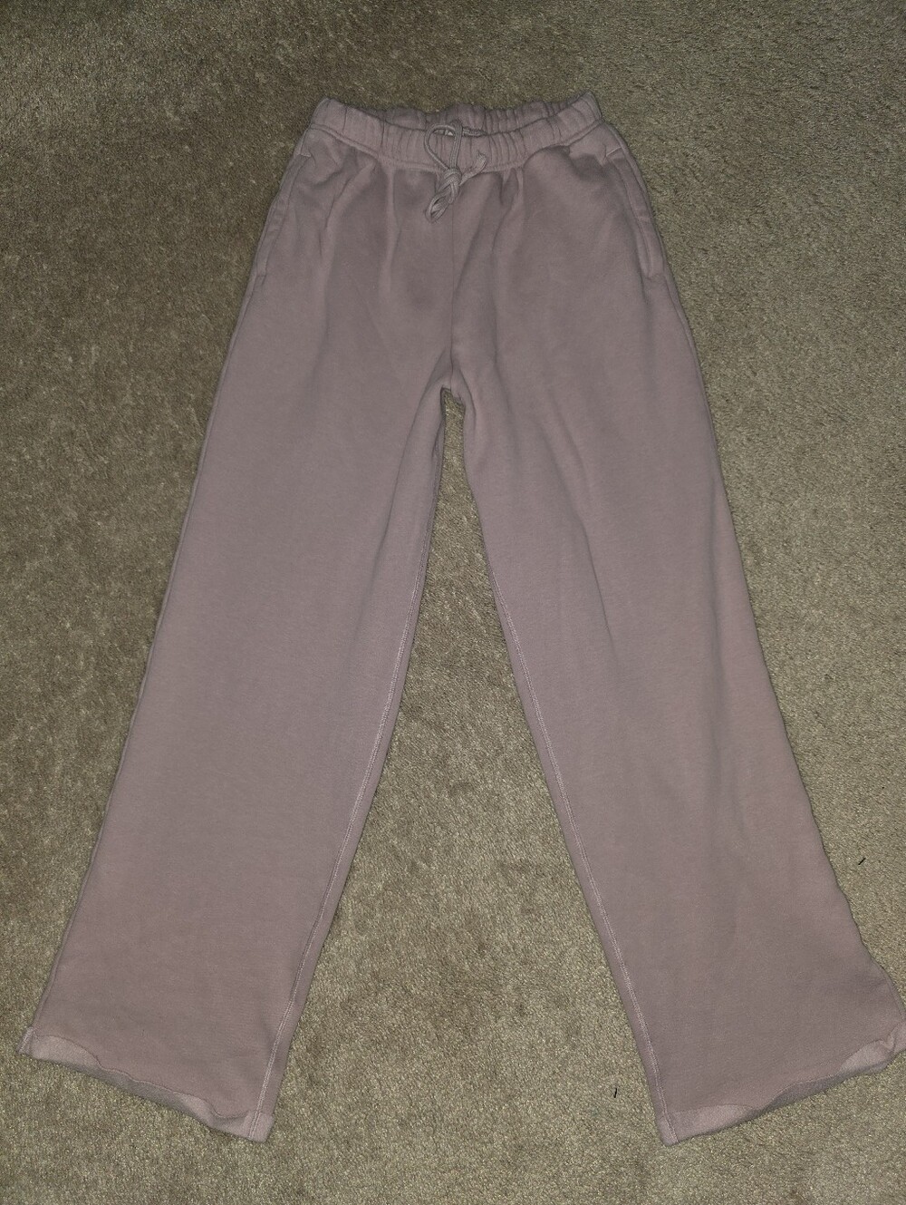 SKIMS COTTON FLEECE CLASSIC STRAIGHT LEG PANTS SWEATPANTS DUSK PINK XS